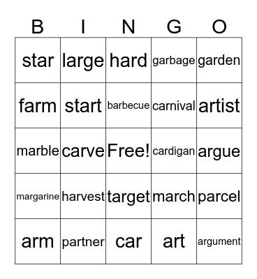 List 1  Bingo Card