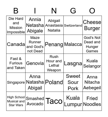 Nadia's Bingo Puzzler Bingo Card
