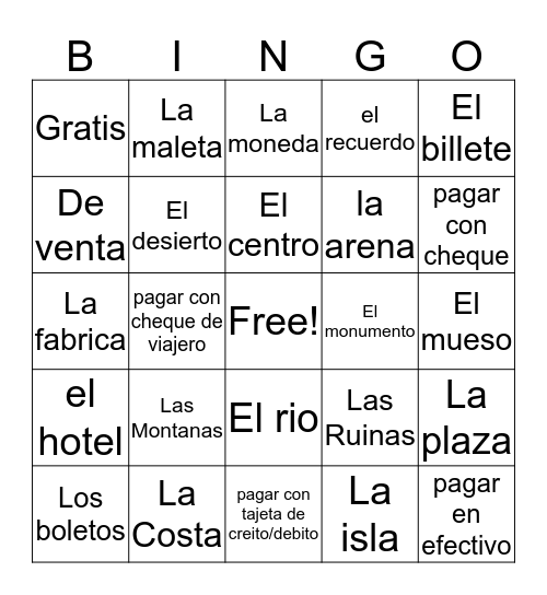 Spanish 3 Bingo Card