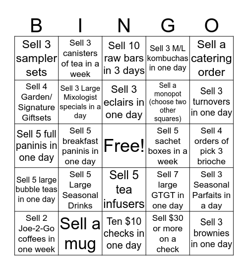 Argo Bingo Card