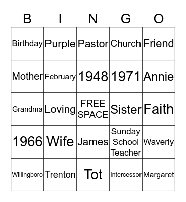 Happy Birthday Margaret! Bingo Card