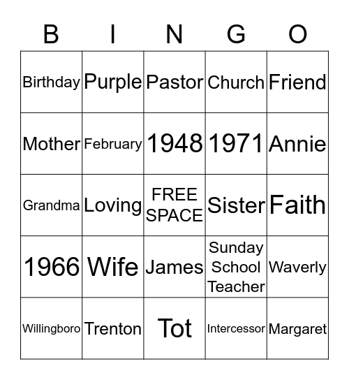 Happy Birthday Margaret! Bingo Card