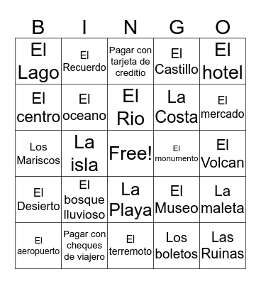 Spainsh III  Bingo Card