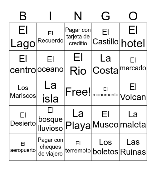 Spainsh III  Bingo Card