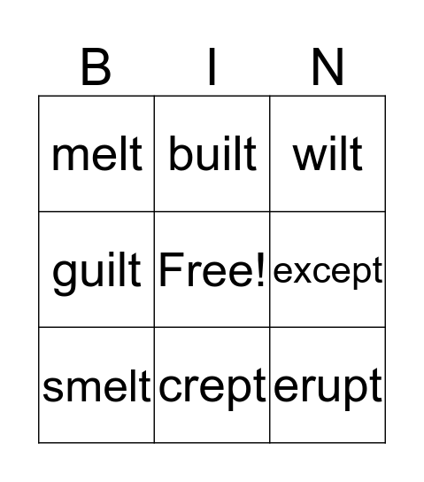 Feb. Week 2 and 3 Bingo Card