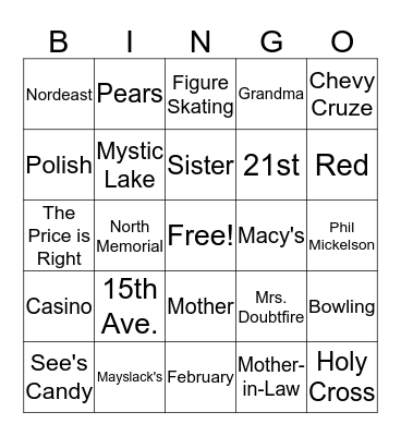 Pat's Birthday Bingo! Bingo Card