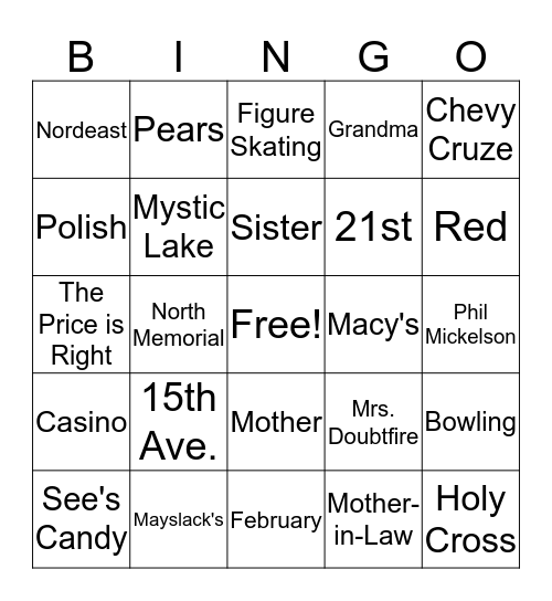 Pat's Birthday Bingo! Bingo Card