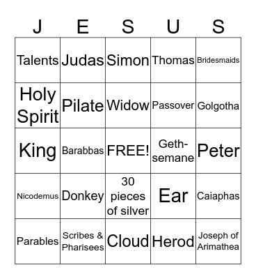 The Cross & the Empty Tomb Bingo Card