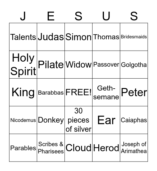 The Cross & the Empty Tomb Bingo Card