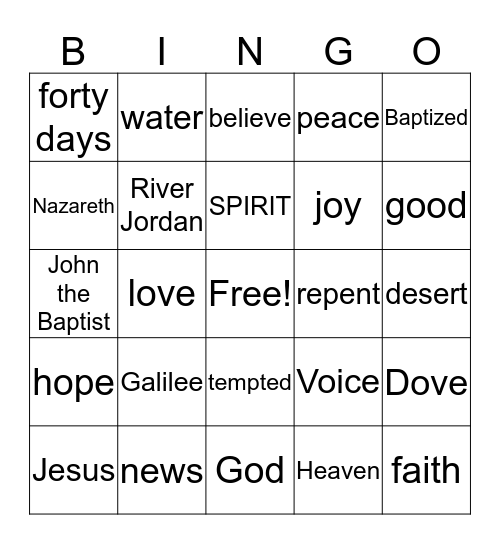 THE GOOD NEWS Bingo Card