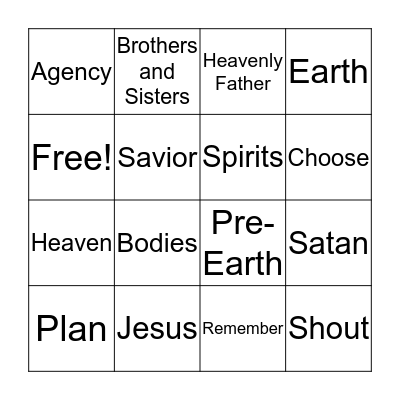 I Chose to Follow Jesus Bingo Card
