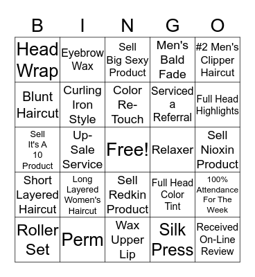Salon Bingo Card