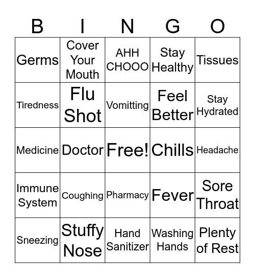 Healthy Bingo Card