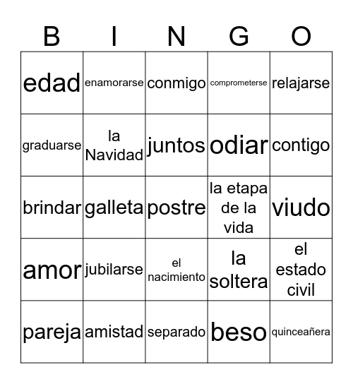 9 Las fiestas Bingo Card