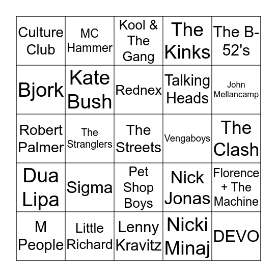 The Big FlamBingo Hootenanny! Bingo Card