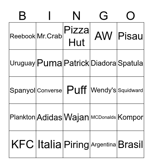 ridiechlas Bingo Card