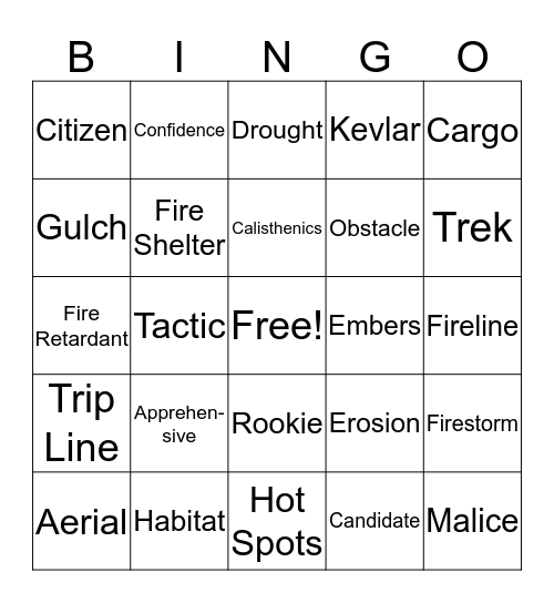 Stormjumpers Bingo Card
