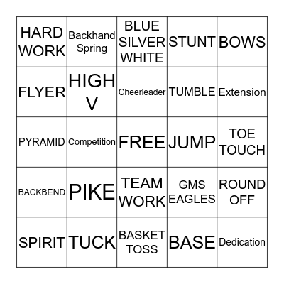 CHEER Bingo Card