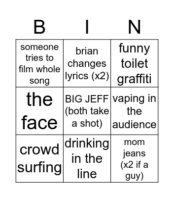 TFBingo Card