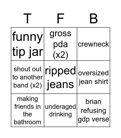 TFBingo Card