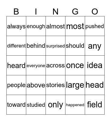 Book 6 Bingo Card
