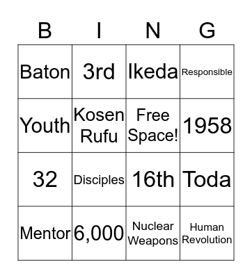 Significance of March 16th Bingo Card