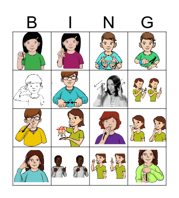 ASL Unit 2 Set3 Bingo Card