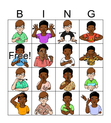 ASL Zoo Animals NW Bingo Card