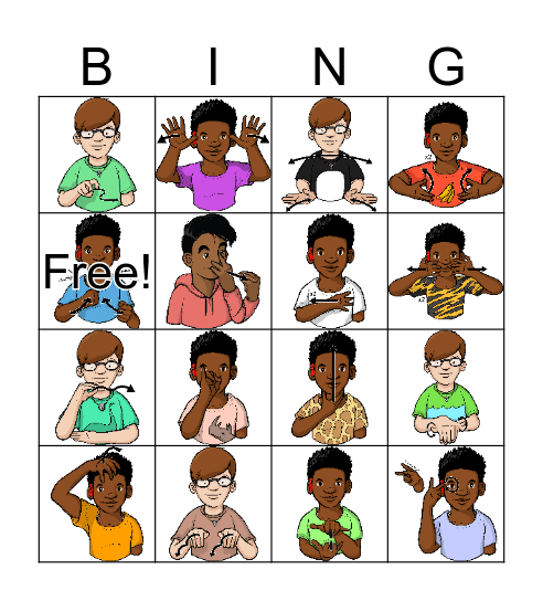 ASL Zoo Animals NW Bingo Card