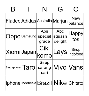 BINGO ACA Bingo Card