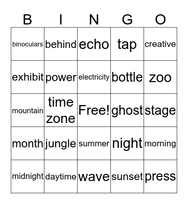 Chunk Book Bingo Card