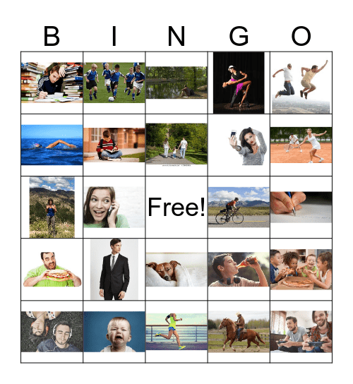 What are they doing? Bingo Card