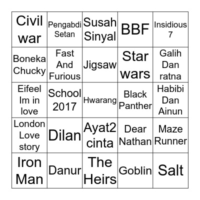CHLOE PASTI MENANG Bingo Card