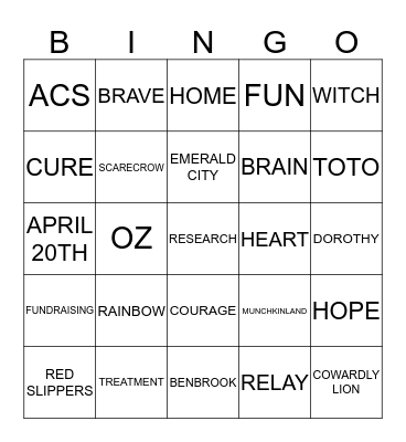 PURPLE BRICK ROAD BINGO Card