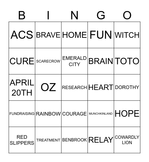 PURPLE BRICK ROAD BINGO Card