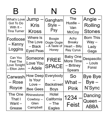 Music BINGO  Bingo Card