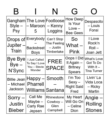 Music BINGO Card