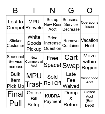 TRUX Bingo Card