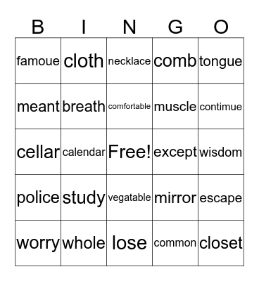 2R Tricky Words Part 2 Bingo Card