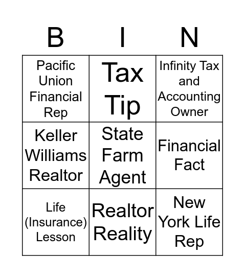 FINANCIAL FITNESS Bingo Card