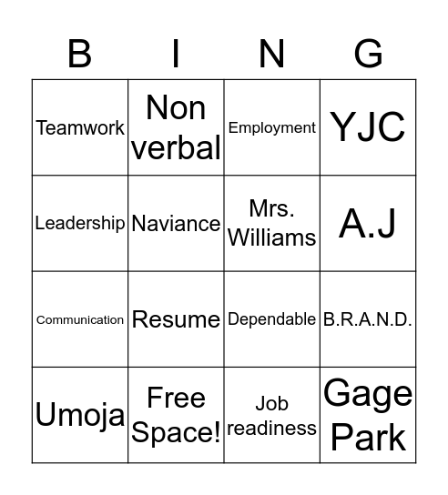 BINGO! Bingo Card