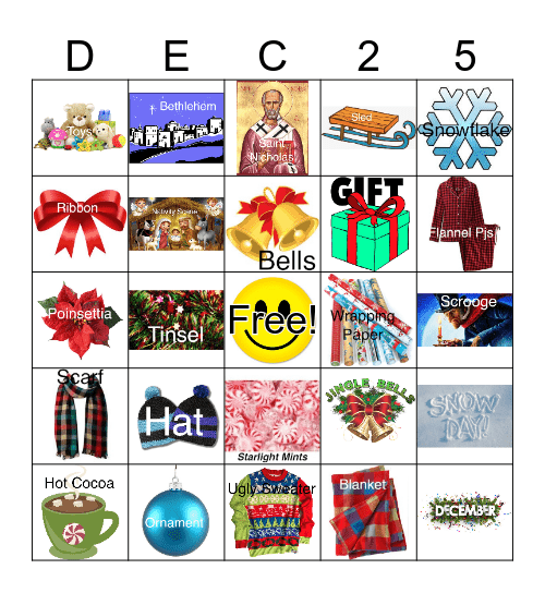 Christmas Time Bingo Card
