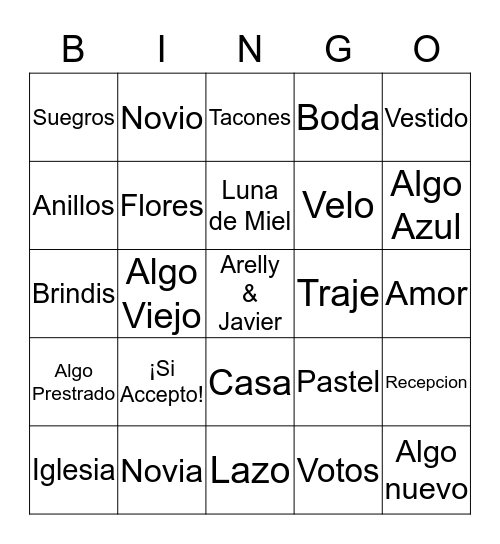 Despedida de Arelly! Bingo Card