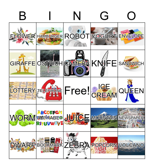 ENGLISH IS FUN Bingo Card