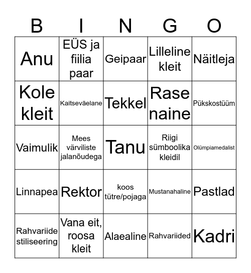 Pingviinide paraad Bingo Card