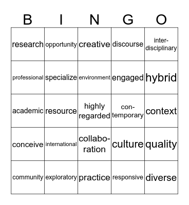 Architectural research at the MSA is intrinsically interdisciplinary and broadly conceived, encompassing areas as diverse as urban design, urban development, ecological and landscape design and the conservation and management of historic environments.  Bingo Card