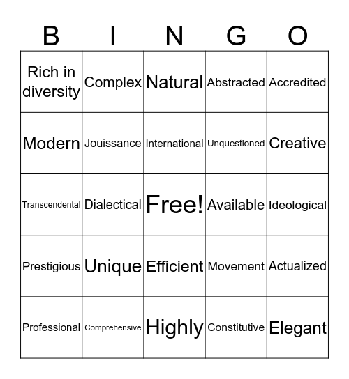 Highly prestigious and elegant Harvard University Bingo Card