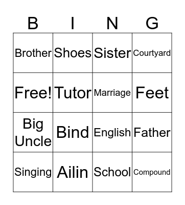 Ties That Bind Ties that Break Bingo Card