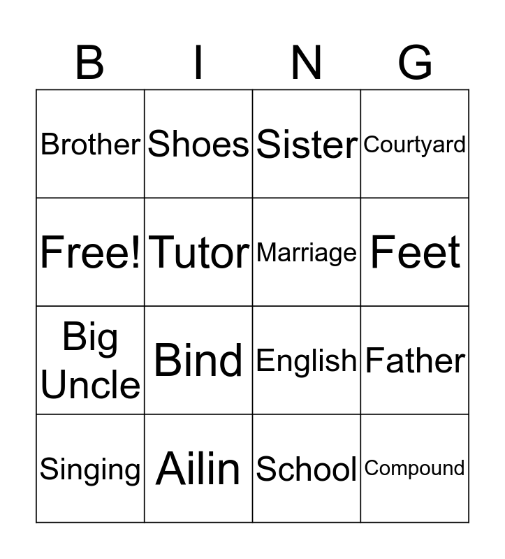 Ties That Bind Ties that Break Bingo Card