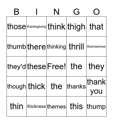 TH! Bingo Card